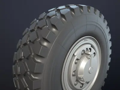 Military Truck Wheel 3D model