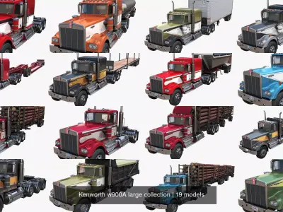 Kenworth w900A large collection 3D Model Pack