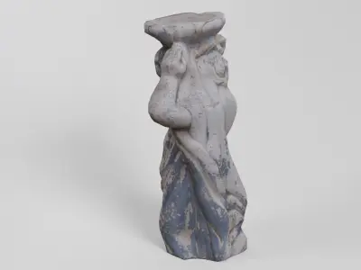 Garden Old Statue Free low-poly 3D model