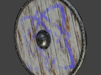 Viking Shield Low-poly 3D model get
