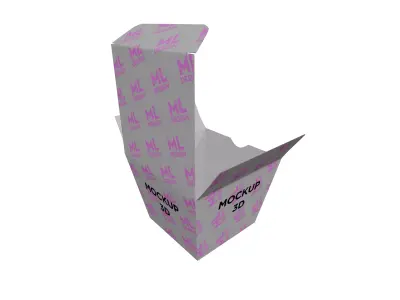 3D Packaging Box Mockup Cardboard Low-poly 3D model