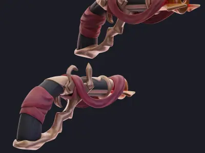 Stylized Dark Warsmith Gun Low-poly 3D model