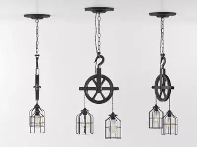Industrial Pulley Light 3D model
