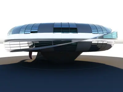 Science Fiction Building Free low-poly 3D model
