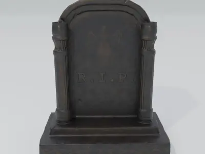 Low Poly game-ready Gothic Tombstone Low-poly 3D model