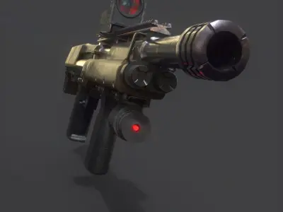 Shotgun gun with light Low-poly 3D model