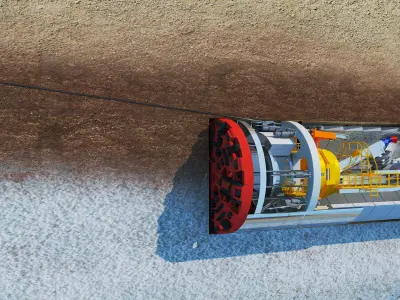 Tunnel boring machine construction 3D model