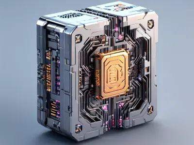 SciFi Futuristic Circuitry Cube Low-poly 3D model