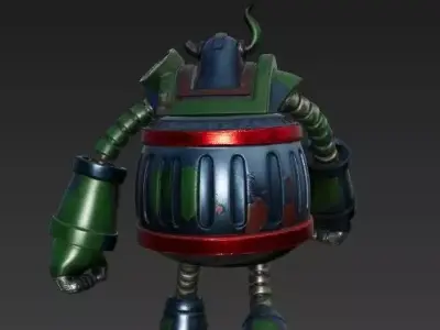 big robot by kew Low-poly 3D model