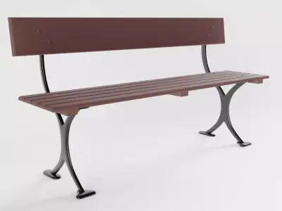 Victorian Railway Bench 3D model