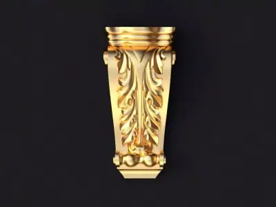 pilaster gold ornate column 3D model