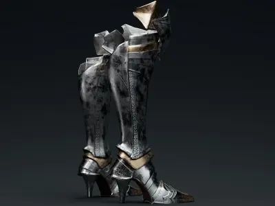  Female Knight Foot And Ankle LowPoly Low-poly 3D model
