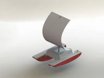 simple boat Free 3D model