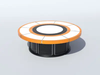 Table and Seats PBR Low-poly 3D model