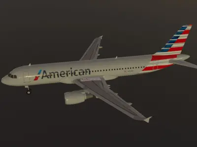 Airbus a320-214 low poly 3D Model 3D model