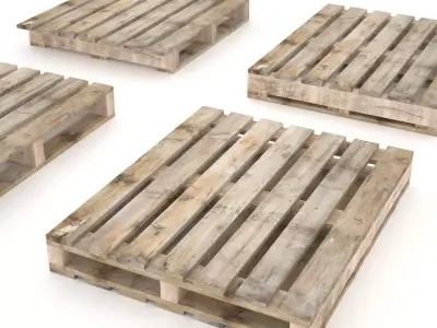 European wood pallet - 02 Low-poly 3D model