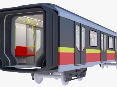 Warsaw metro middle coach 3D model