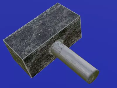 Low poly high quality model of Hammer for games Free low-poly 3D model