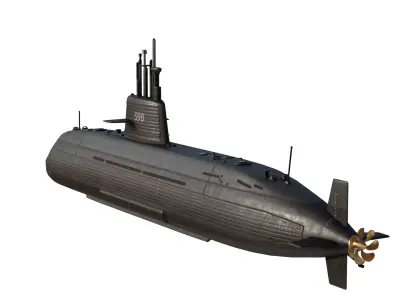 JMSDF Oyashio-class submarine 3D model