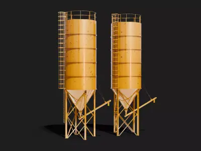 Cement Silo for construction site 3d model 3D model