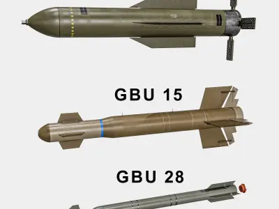 Bunker Buster Bomb Pack   GBU 57  15  28 Low-poly 3D model