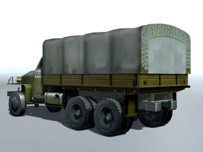 Studebaker-us6 military truck Low-poly 3D model