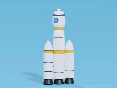 Cartoon Space Rocket 3D model purchase