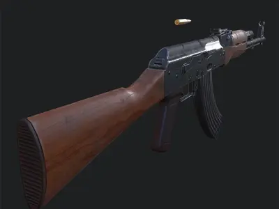 3DRT - Modern firearms HD - AK 47 Low-poly 3D model