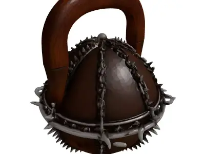 Dark Fantasy Spiked Kettlebell 3D model
