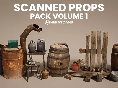 Scanned Props Pack Volume 01 - HeraScans Low-poly 3D model