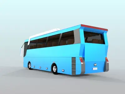 bus travel bus long-distance bus tour bus Low-poly 3D model