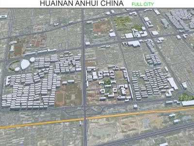 Huainan Anhui China 55km Free low-poly 3D model