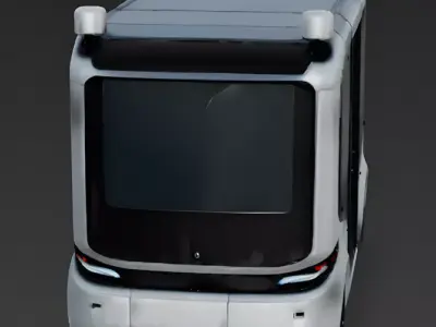 Realistic Autonomous EV Shuttle 3D Model 3D Model Low-poly 3D model