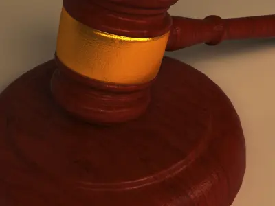 auction and law Gavel Low-poly 3D model