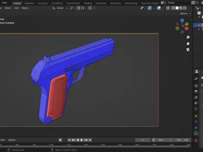 Hand Gun pistol Free low-poly 3D model