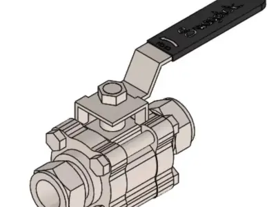 Swagelok SS-65TS16-BK - Quarter turn Ball Valve - BK Handle 3D model