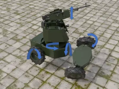 Ground Combat Drone UGV Liut 3D model