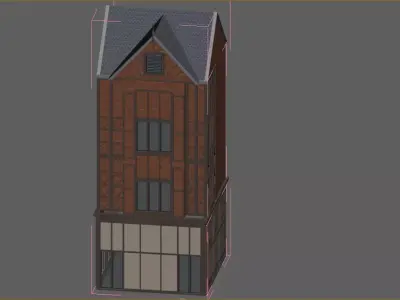 low poly European architecture Low-poly 3D model