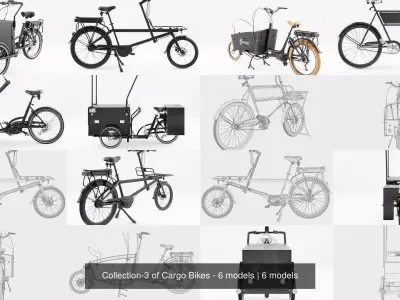 Collection-3 of Cargo Bikes - 6 models 3D Model Pack