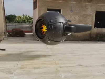 Sci fi fire drone 2 Low-poly 3D model