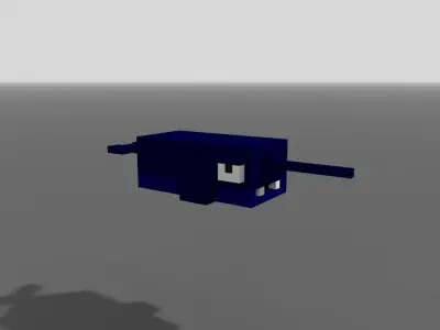 Voxel Narwhal Low-poly 3D model