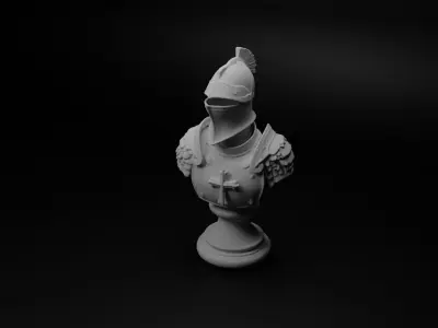 Feudal Knight Bust Chess 3D print model