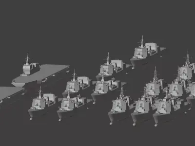 JMSDF fleet pack Low-poly 3D model