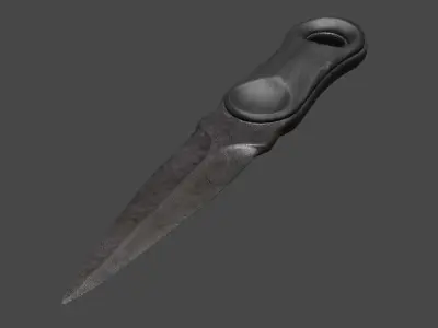 Combat Knife well-worn PBR low-poly game ready Low-poly 3D model