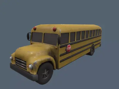 School bus Low-poly 3D model
