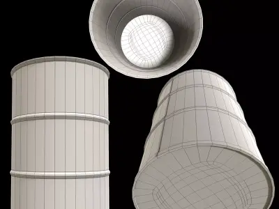 Set of barrels Low-poly 3D model