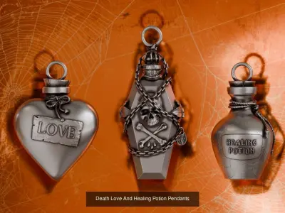 Halloween 11 pendants collection  3D Model Pack
