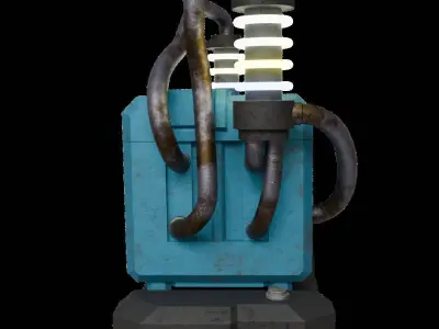 Industrial Electric Transformer Low-poly 3D model