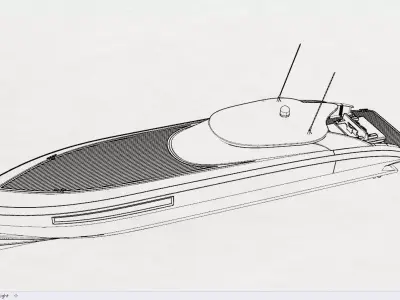 Open Deck Motor Yacht Design 24m 3D model