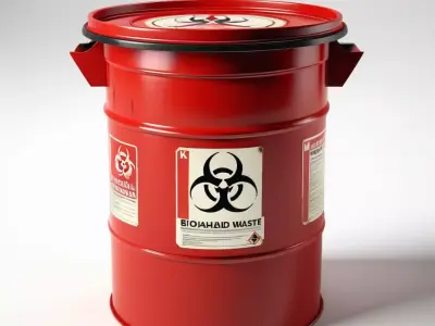 Biohazard Waste Barrel Drum 3D model